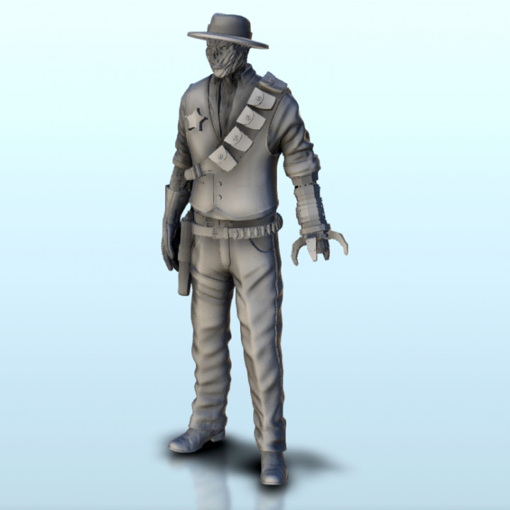 $2.30Sheriff with bionic hand 14 (+ supported version) - Post-Apo Zombies universe 15mm 20mm 28mm 32mm 42mm
