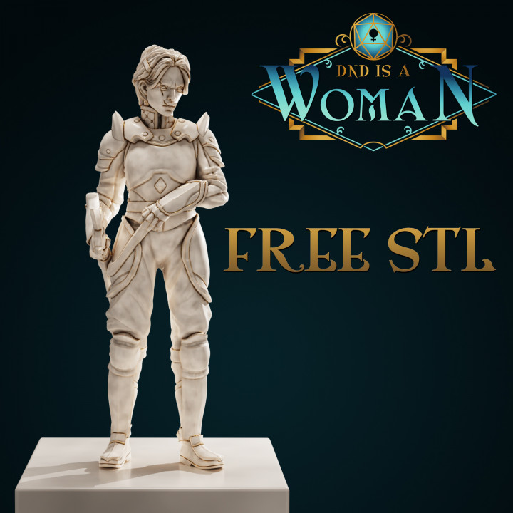 Ellenor - Human Fighter - DnD is a Woman Free STL's Cover
