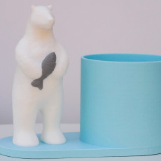 Picture of print of Polar pen holder with fish