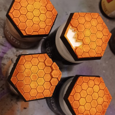 Picture of print of Hex Tech Bases for Battletech Miniatures