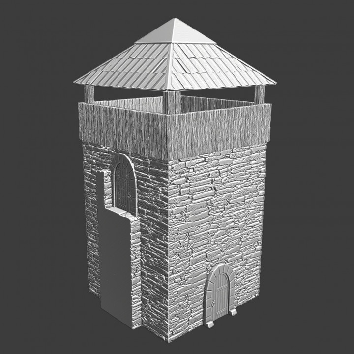$5.00Medieval Modular Castle System - Wall tower with wooden protection