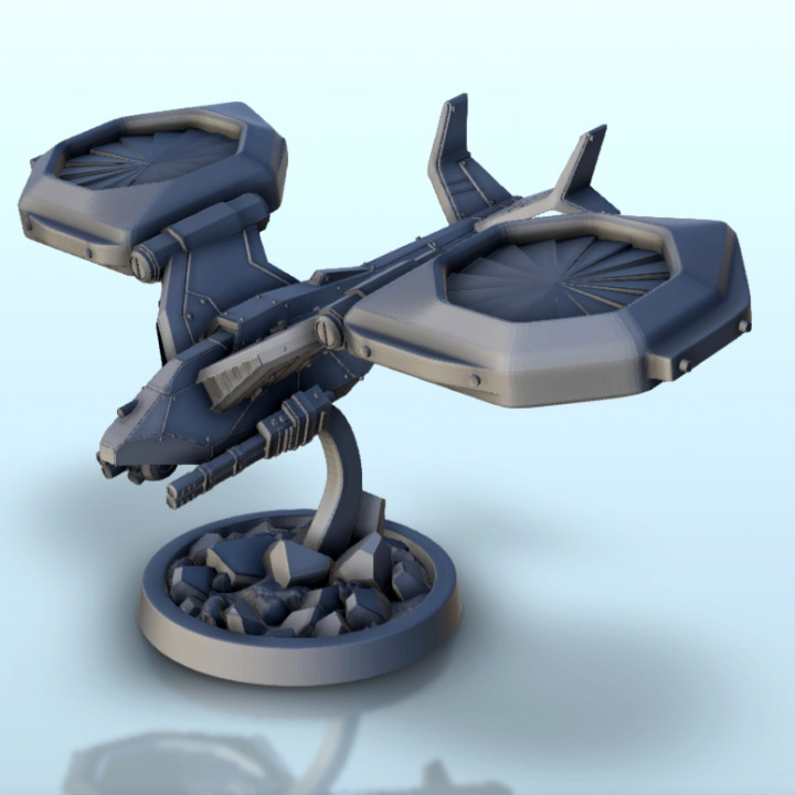 $2.30Dual-propeller armed drone 2 (+ supported version) - MechWarrior Scifi Science fiction SF 40k