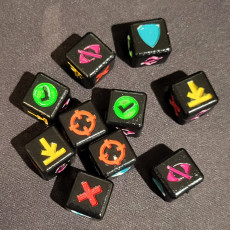 Picture of print of Action Dice Token for One Page Rules, Grimdark Future