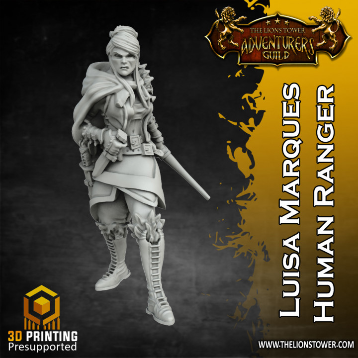 $4.00Luisa Marques - Female Human Ranger (32mm scale pre-supported miniature)