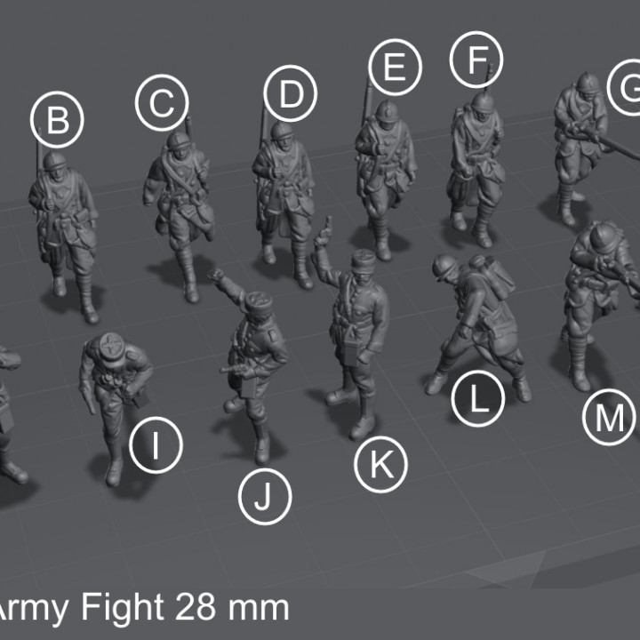 $17.90WW1 French Squad - Wargame - 28mm - Files Pre-supported - Files Test Printed.