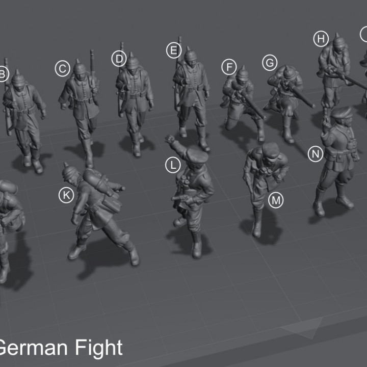 $17.90WW1 German Squad - Wargame - 28mm - Files Pre-supported - Files Test Printed.