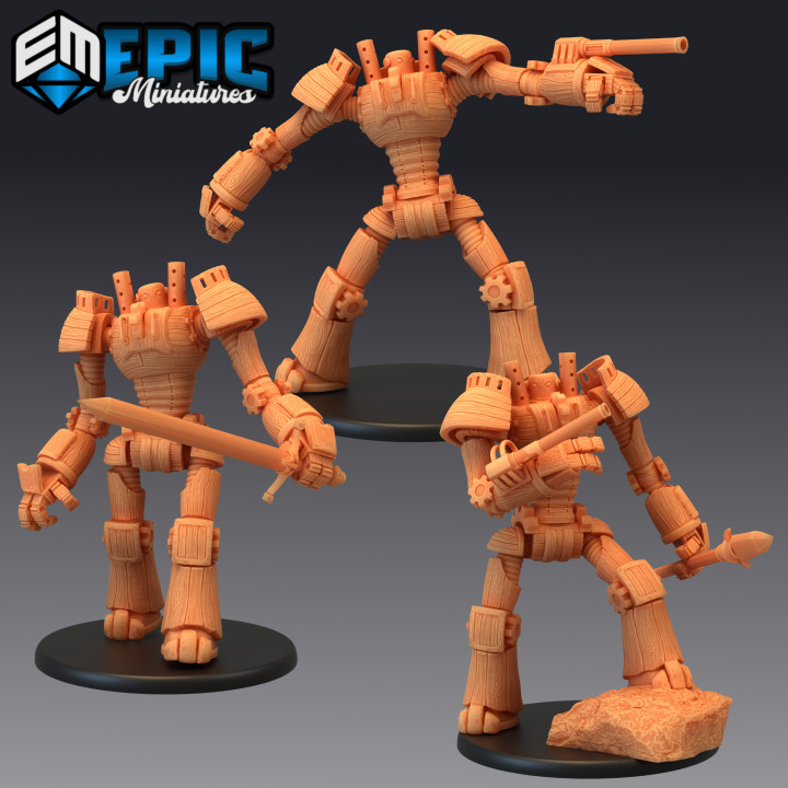 $9.90Wood Construct Set / War Machine / Steampunk Tech Battle Robot