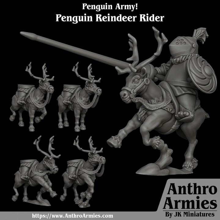 $5.00Penguin Reindeer Rider / Knight / Cavalry