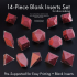 Blank Inserts Set for Sharp-Edged Dice - 14 Shapes - Supports Included image