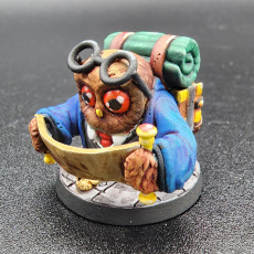 Picture of print of Owlkin Cartographer Miniature - Pre-Supported