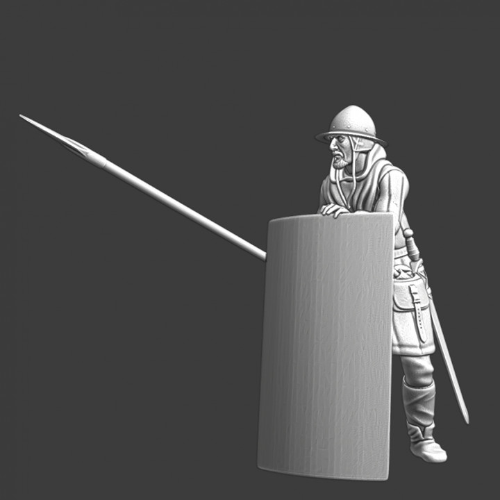 $5.00Medieval infantryman with horse shield