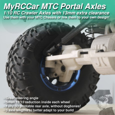 MyRCCar MTC Portal Axles, 1/10 RC Crawler Axles with 13mm extra clearance