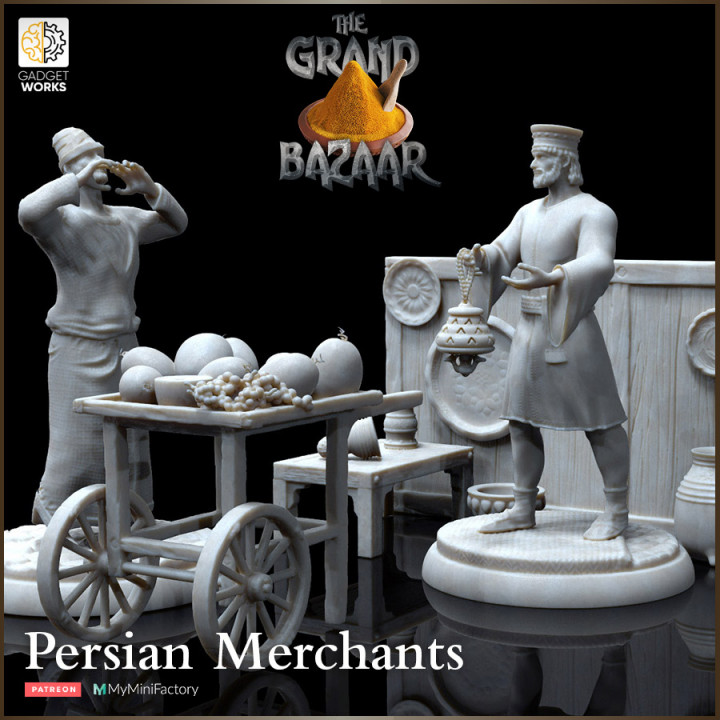 $8.002 Persian Merchants with Wares - The Grand Bazaar
