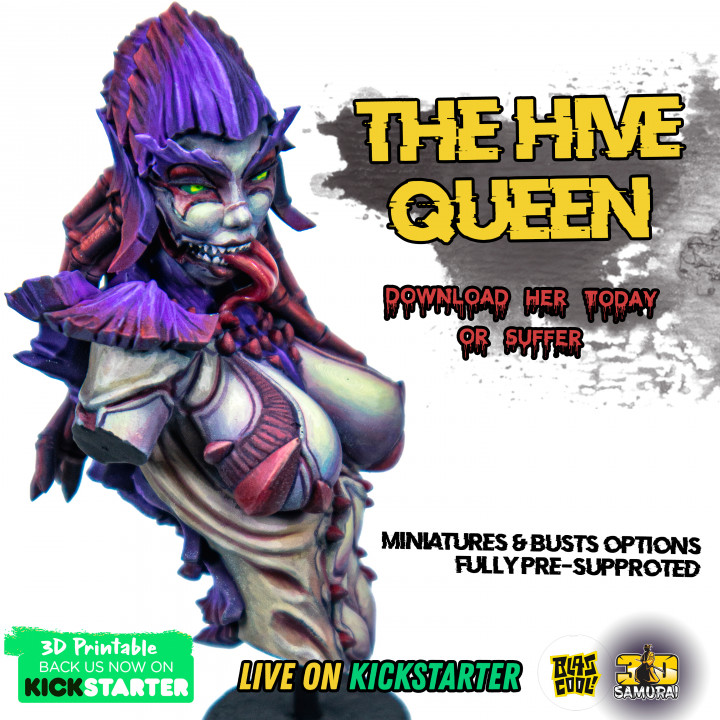 $7.00The Hive Queen - Sadist Demure Bust - Space Bug PinUp with PreSupport Option