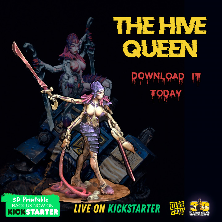$7.00The Hive Queen - Demure Queen of Blades - Space Bug PinUp KillTeam