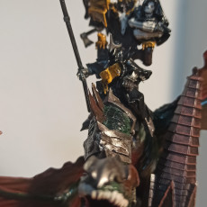 Picture of print of Ezekiel, Lord Necromancer on Flying Monster - Highlands Miniatures