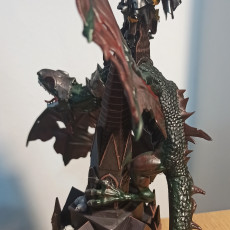Picture of print of Ezekiel, Lord Necromancer on Flying Monster - Highlands Miniatures