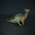 Parasaurolophus baby sitting - dinosaur image