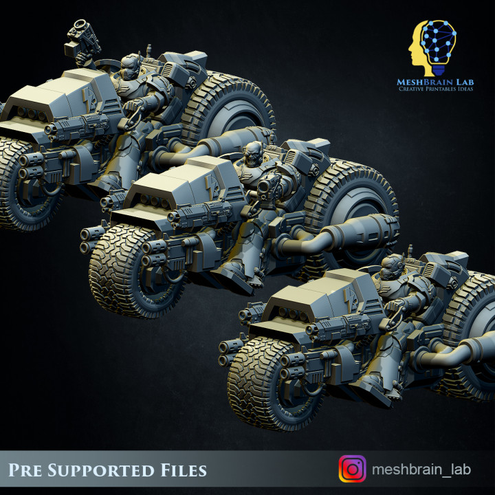 500 Followers! FREE stl Imperial Marines attack bikes