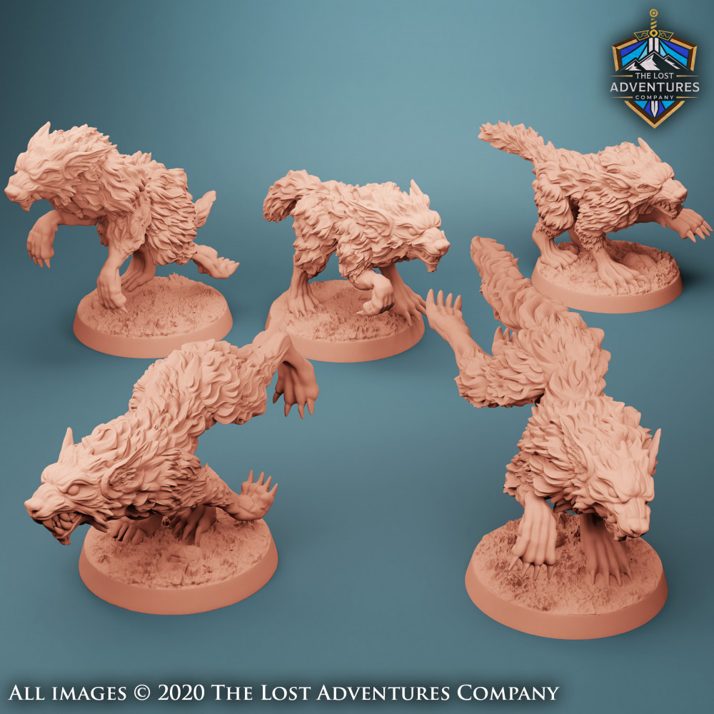 Image of Wolves (Set of 5) (Pre-Supported)