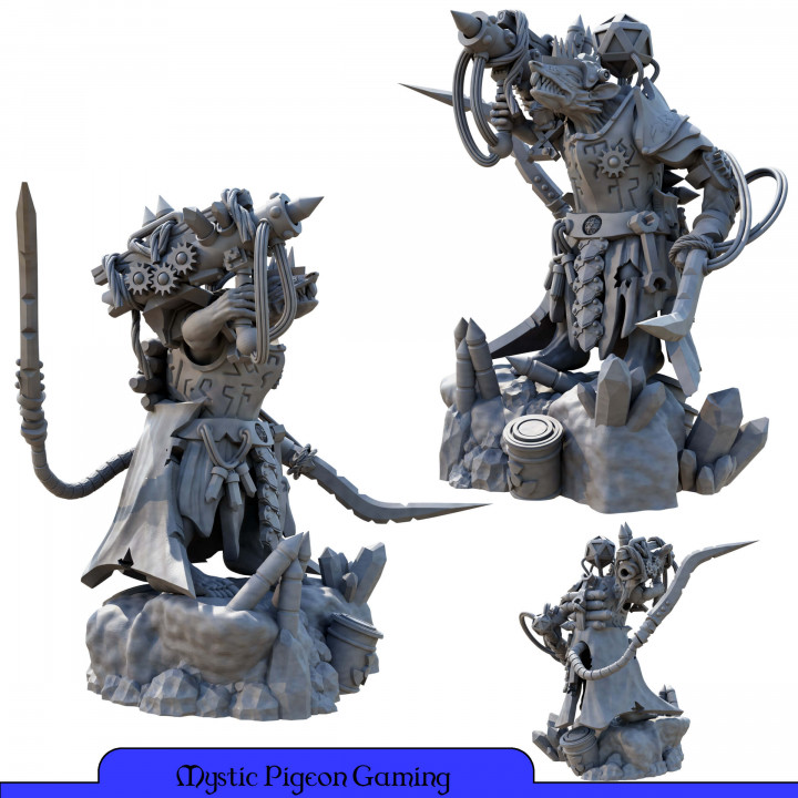 $2.25Ratkin Warlock Engineer With Missile Launcher | Fantasy Resin Miniatures