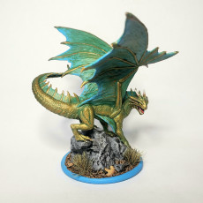 Picture of print of Ancient Bronze Dragon / Legendary Drake / Winged Mountain Encounter / Magical Beast