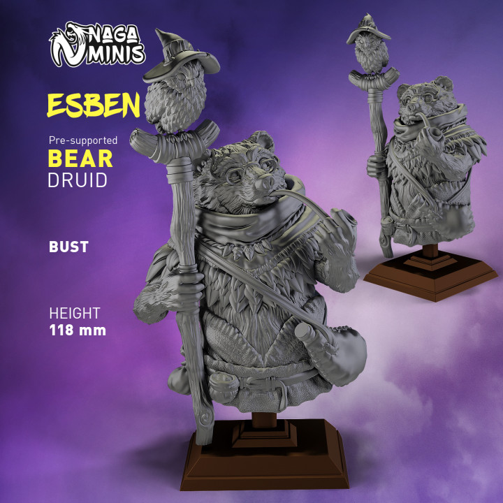$4.99(Pre-supported) Bear Folk Druid Bust