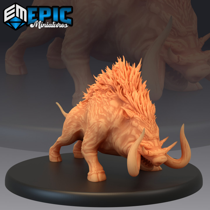 $3.90Forest Boar Attacking / Wild Pig / Bulky Horned Beast