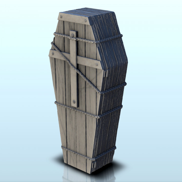 $1.40Wooden coffin (+ pre-supported version) (1) - Darkness Chaos Medieval Zombie Fantasy Monster