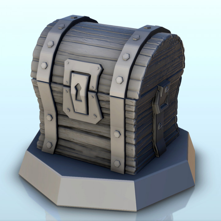 $1.40Wooden chest on base (+ pre-supported version) (2) - Darkness Chaos Medieval Zombie Fantasy Monster