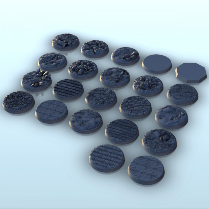 $2.30Set of 23 bases (+ pre-supported version) (3) - Darkness Chaos Medieval Zombie Fantasy Monster