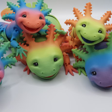 Picture of print of Adorable Articulated Axolotl, Print-In-Place Body, Snap-Fit Head, Cute Flexi