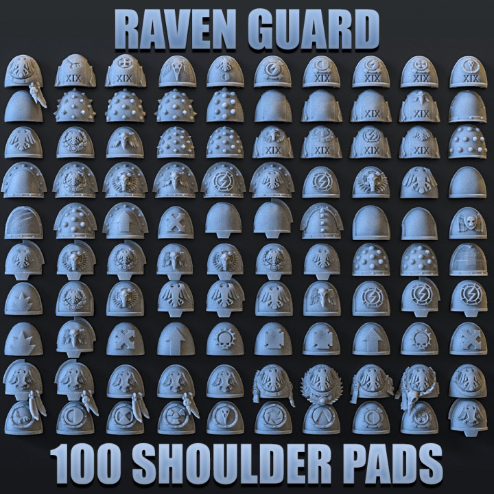 100 SHOULDER PADS (RAVEN GUARD)