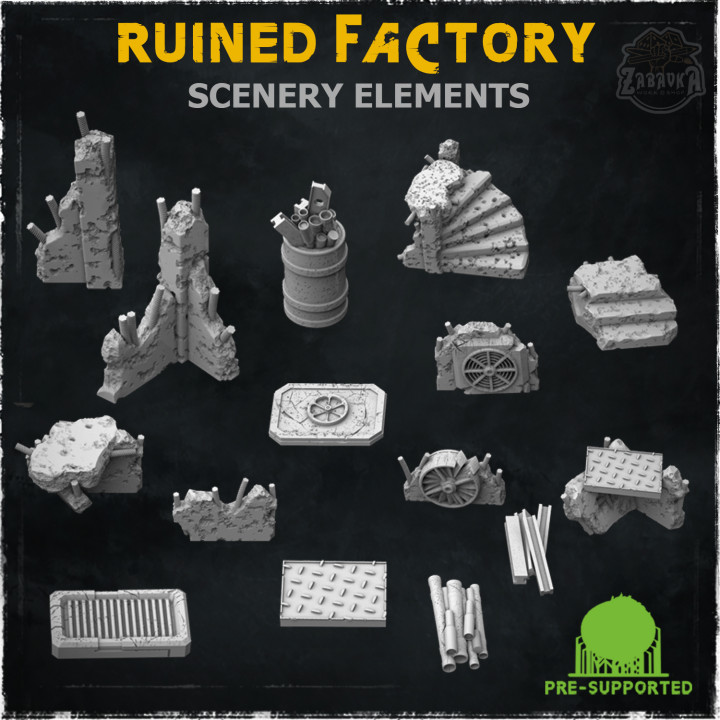 Ruined Factory (Scenery Elements) - Wargame Bases & Toppers 2.0's Cover