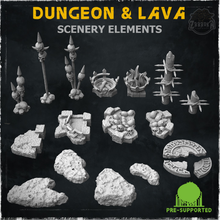 Dungeon & Lava (Scenery Elements) - Wargame Bases & Toppers 2.0's Cover