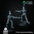 Tabletop sci-fi post apocalypse miniature. Wasteland Amazons. Warrior with guns image