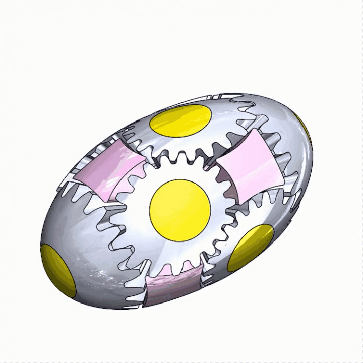 Egg shape bevel gear set for 3d printing