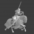 Medieval Knight mounted on chainmail clad horse image