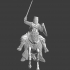 Medieval Knight mounted on chainmail clad horse image