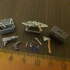 Miniature tools set in scale image