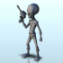 Alien soldier with laser gun (1) (+ pre-supported version & rounded base) - SF Warhordes ET extraterrest Confrontation image