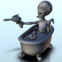 Armed alien in his bathtub with floating duck (5) (+ pre-supported version & rounded base) - SF Warhordes ET extraterrest Confrontation image