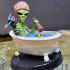 Armed alien in his bathtub with floating duck (5) (+ pre-supported version & rounded base) - SF Warhordes ET extraterrest Confrontation print image
