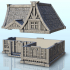 Medieval house in wood and stone with canopy and concave roof (12) - Alkemy Lord of the Rings War of the Rose Warcrow Saga image