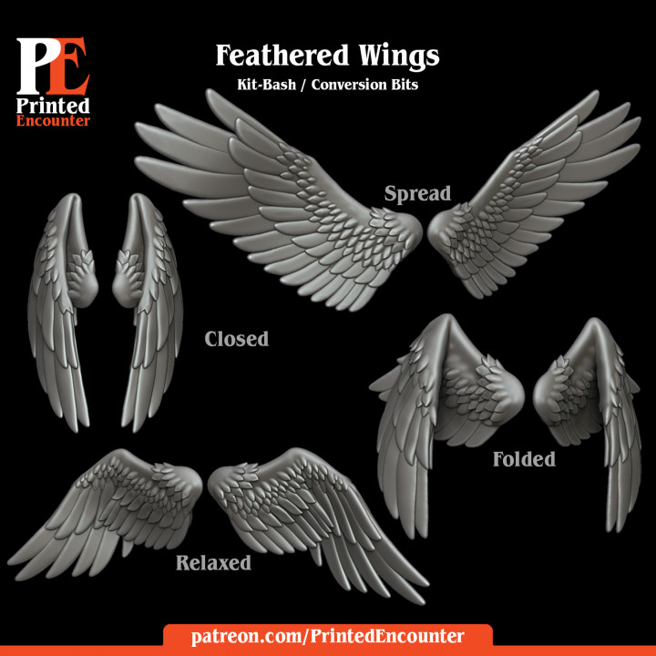 Feathered / Angel Wings Kit-bash Conversion Bits