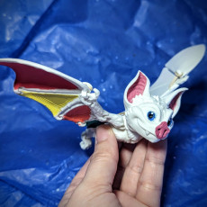 Picture of print of Bat articulated toy, print-in-place body, snap-fit head, cute-flexi
