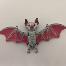 Picture of print of Bat articulated toy, print-in-place body, snap-fit head, cute-flexi