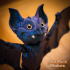 Bat articulated toy, print-in-place body, snap-fit head, cute-flexi image