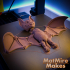 Bat articulated toy, print-in-place body, snap-fit head, cute-flexi image