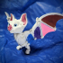 Bat articulated toy, print-in-place body, snap-fit head, cute-flexi print image